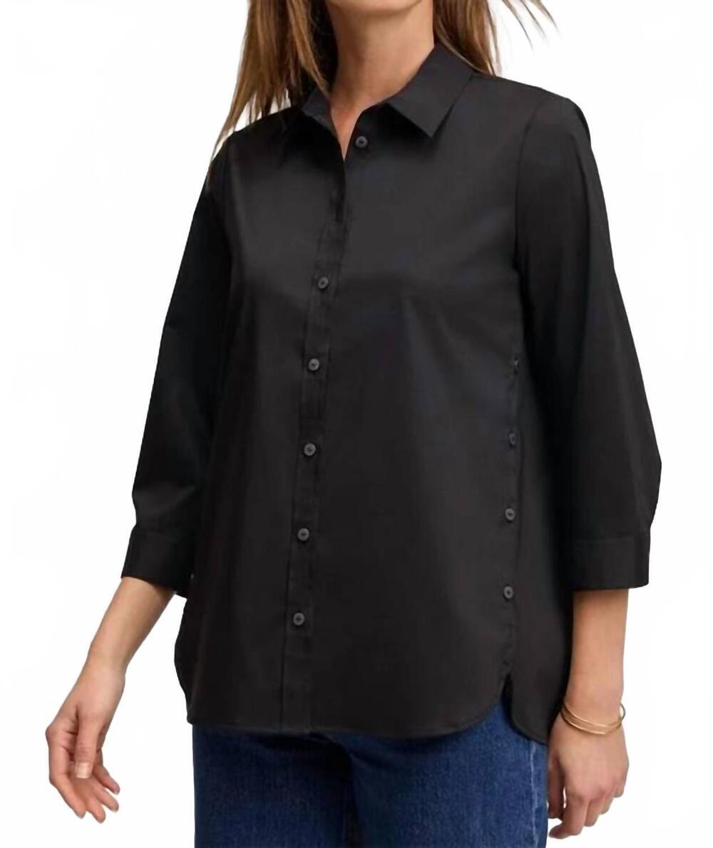 NEW FOXCROFT juliet 3/4 length top in black